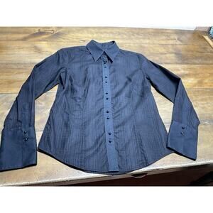 Robert Graham Black Beaded Embroidered Button -Down Long Sleeve Women’s M